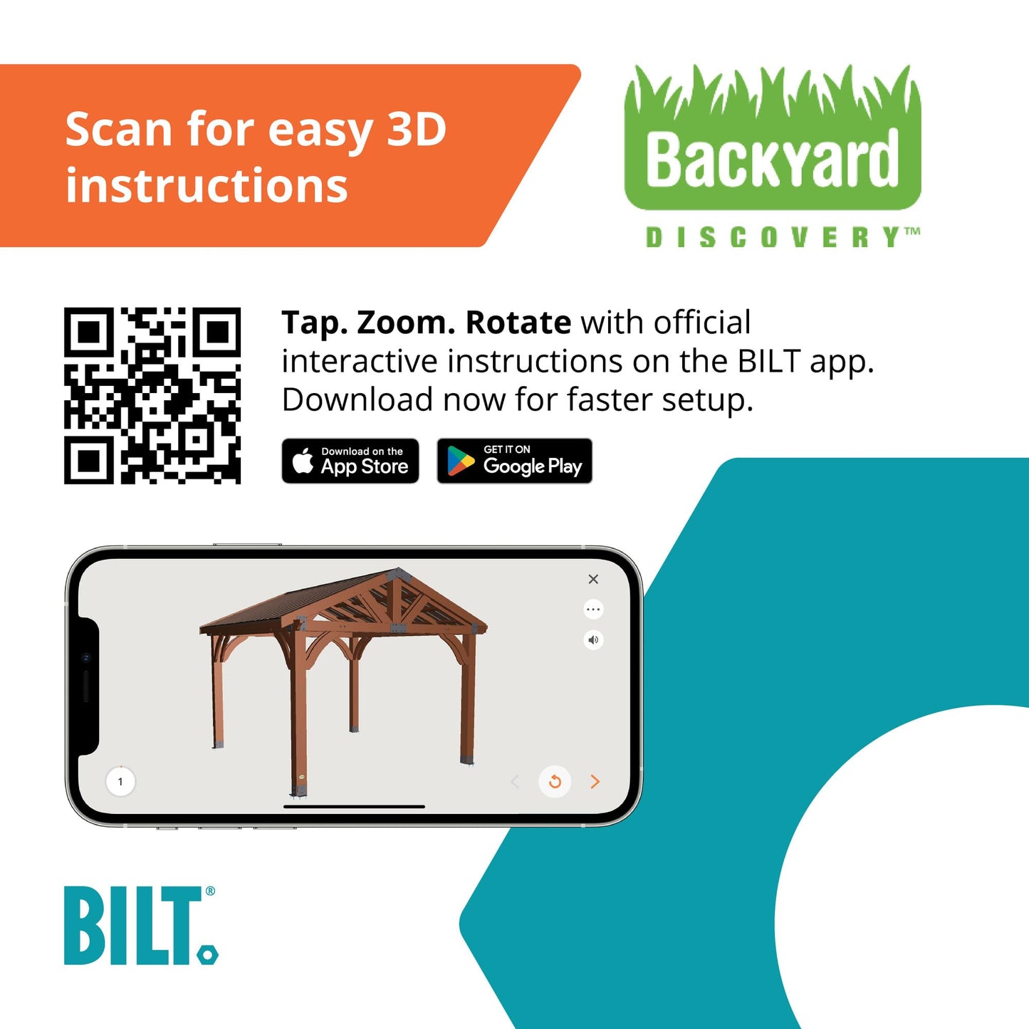 Backyard Discovery Arlington 12' x 12' Cedar Wood Outdoor Gazebo Pavilion with Hardtop Galvanized Steel Peak Roof, Snow Support, Wind Resistance, PowerPort, Shade for Garden, Patio, Deck, Entertaining