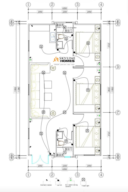 Portable Prefab Tiny Home for Sale 40ft Expandable Modular Homes with 3 Bedrooms 1 Kitchen & Bathroom, Customizable Mobile Container Foldable Tiny Houses to Live in for Adult