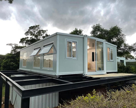Portable Prefab Tiny Home for Sale 40ft Expandable Modular Homes with 3 Bedrooms 1 Kitchen & Bathroom, Customizable Mobile Container Foldable Tiny Houses to Live in for Adult